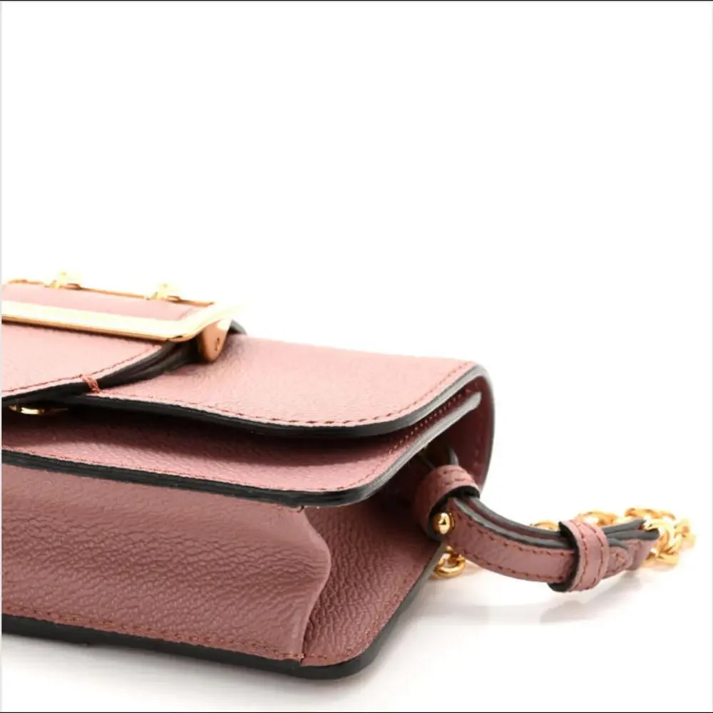 Burberry Pink Leather Bag with Gold Chain - Picture 12 of 14